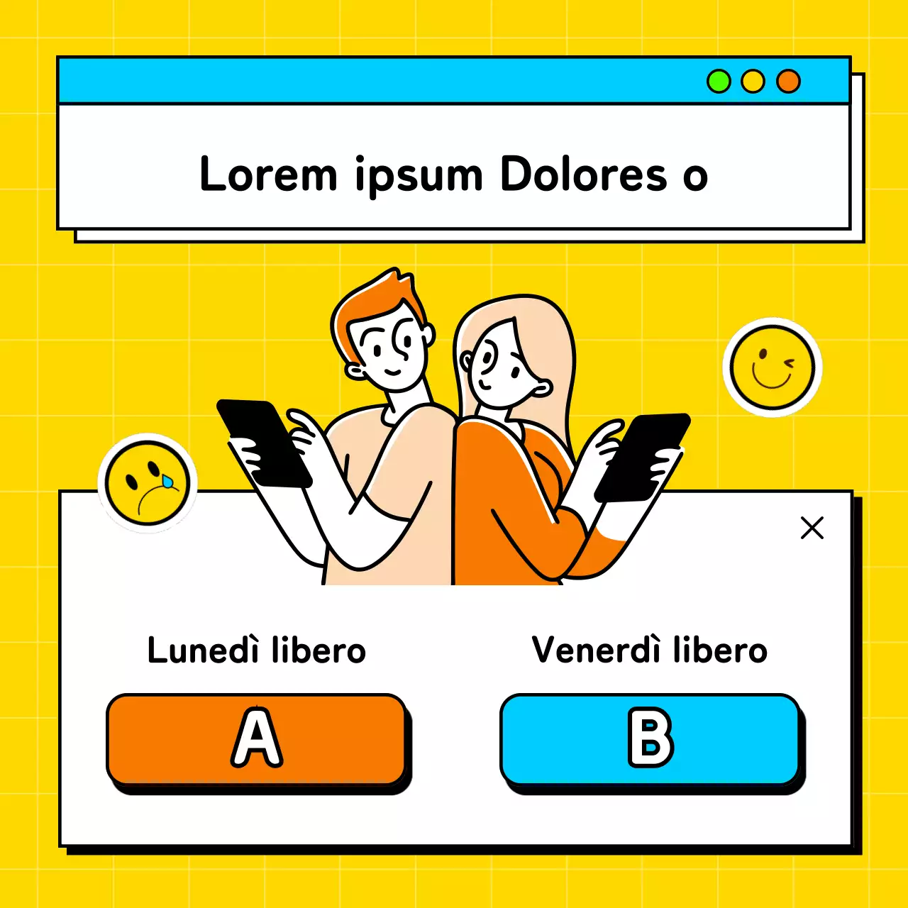 Un gioco di equilibri sul posto di lavoro con spunti di giallo e azzurro inviato da