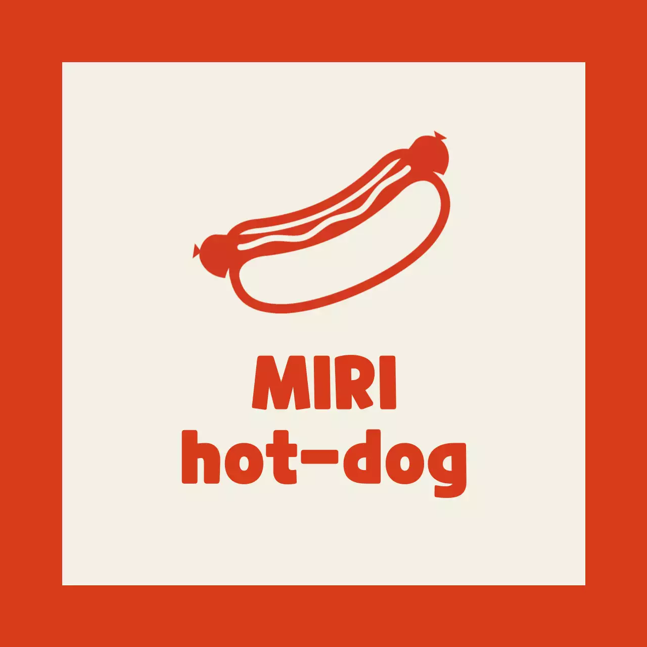 Vendeur d'un restaurant de hot-dogs sur fond ivoire avec contour rouge