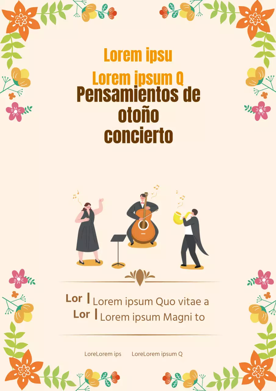 Beige ilustración festival de música de otoño promoción de conciertos