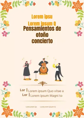 Beige ilustración festival de música de otoño promoción de conciertos