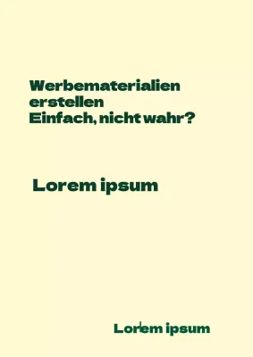 Ein einfacher Werbeartikel mit gelbem und grünem Text