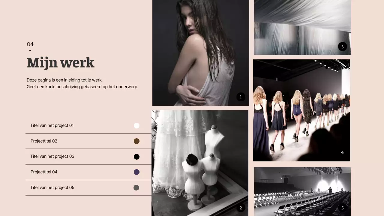 Eenvoudig modeontwerp en portfolio in pastelkleuren