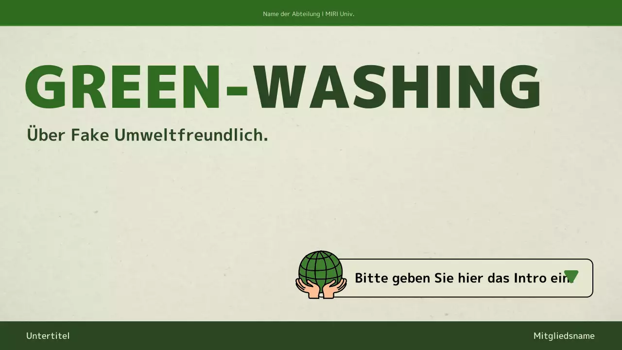 Eine einfache, grün gewaschene Präsentation mit grünen Farben