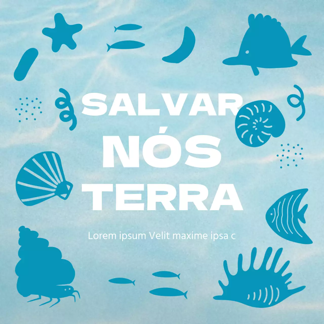Uma bonita promoção da organização ambiental, em azul claro