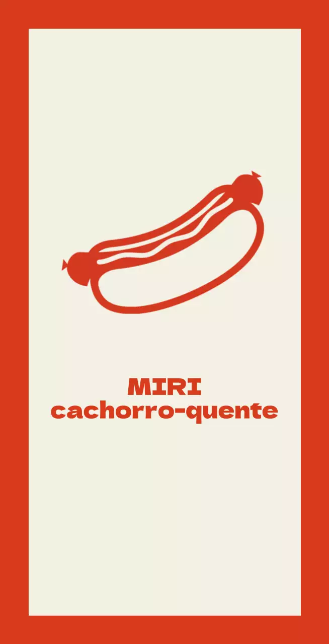 Vendedor de cachorros quentes em fundo marfim com contorno vermelho