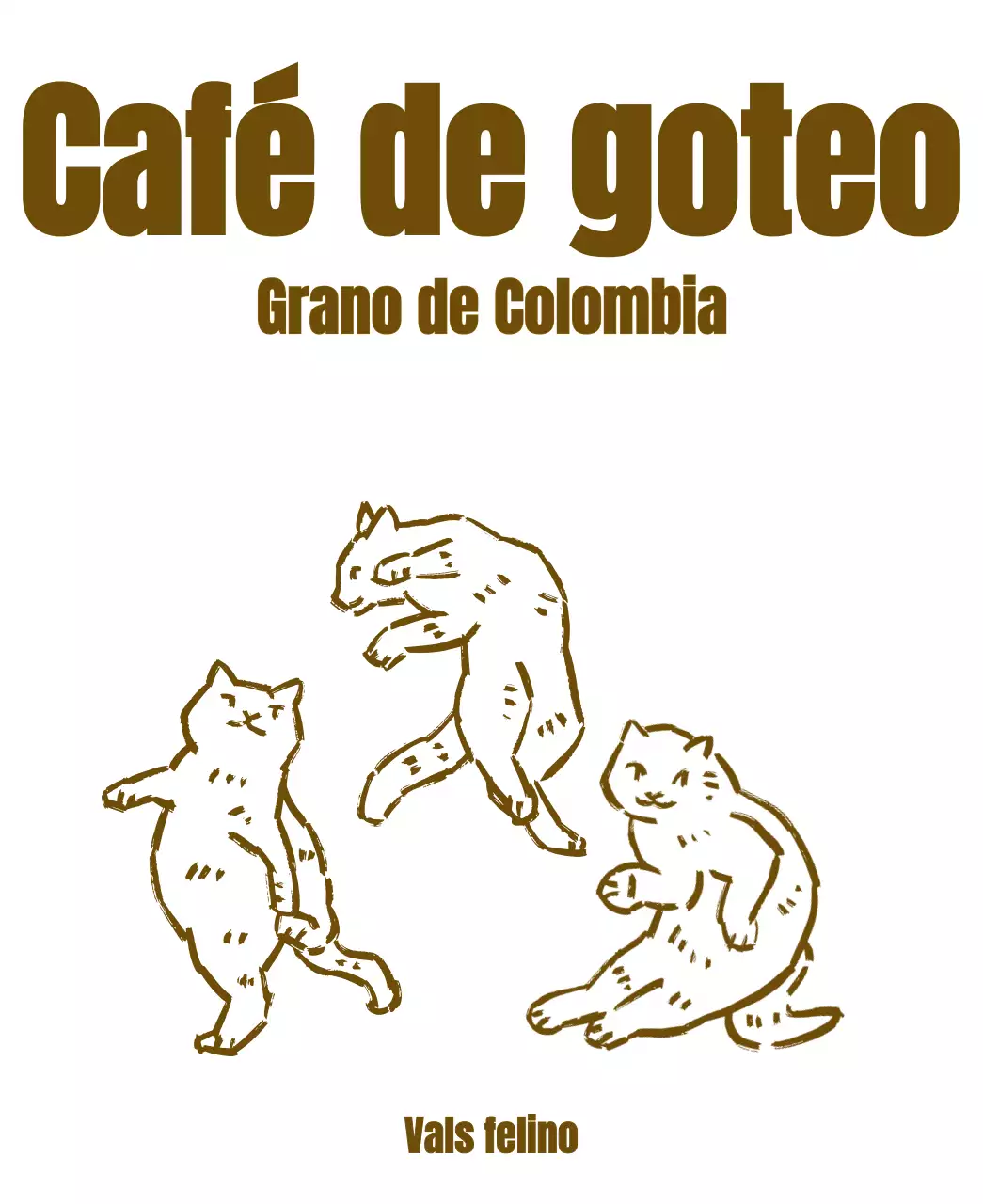 Diseño sencillo con una ilustración de un gato de color marrón que parece dibujado