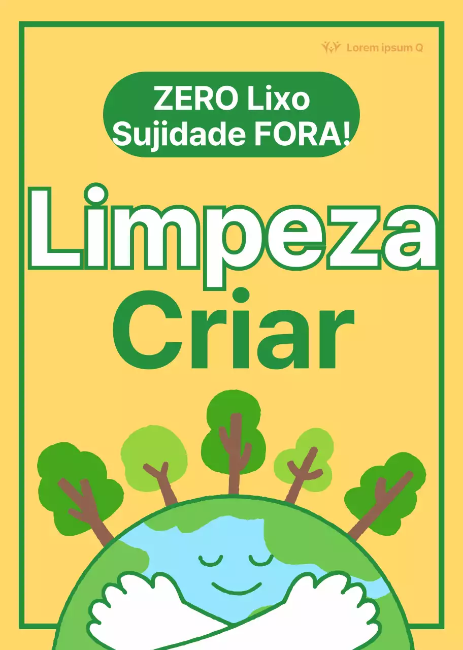 Ruas mais limpas com ilustrações bonitas da terra amarela e verde Campanhas públicas ambientais