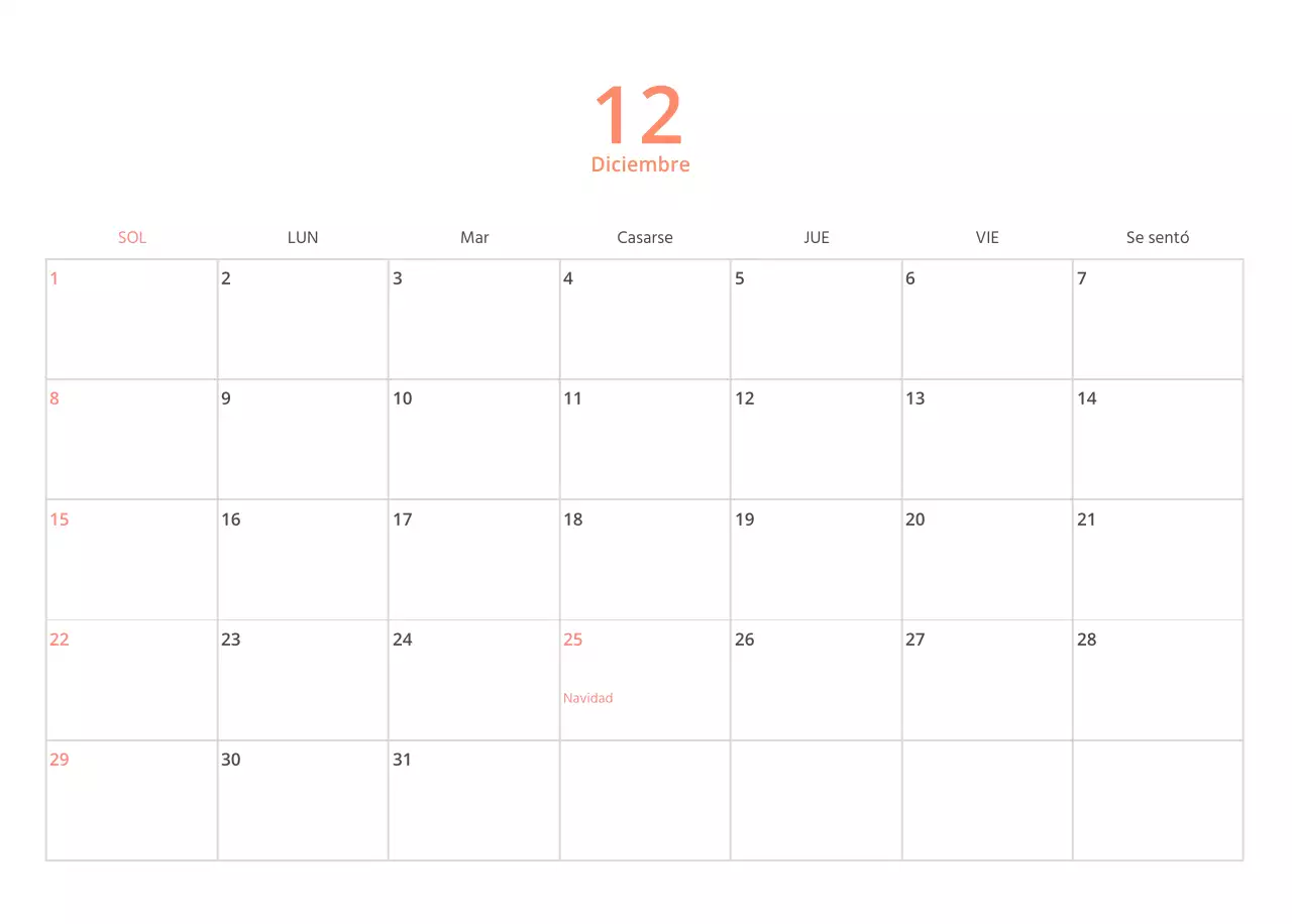 Calendario ilustrado multicolor