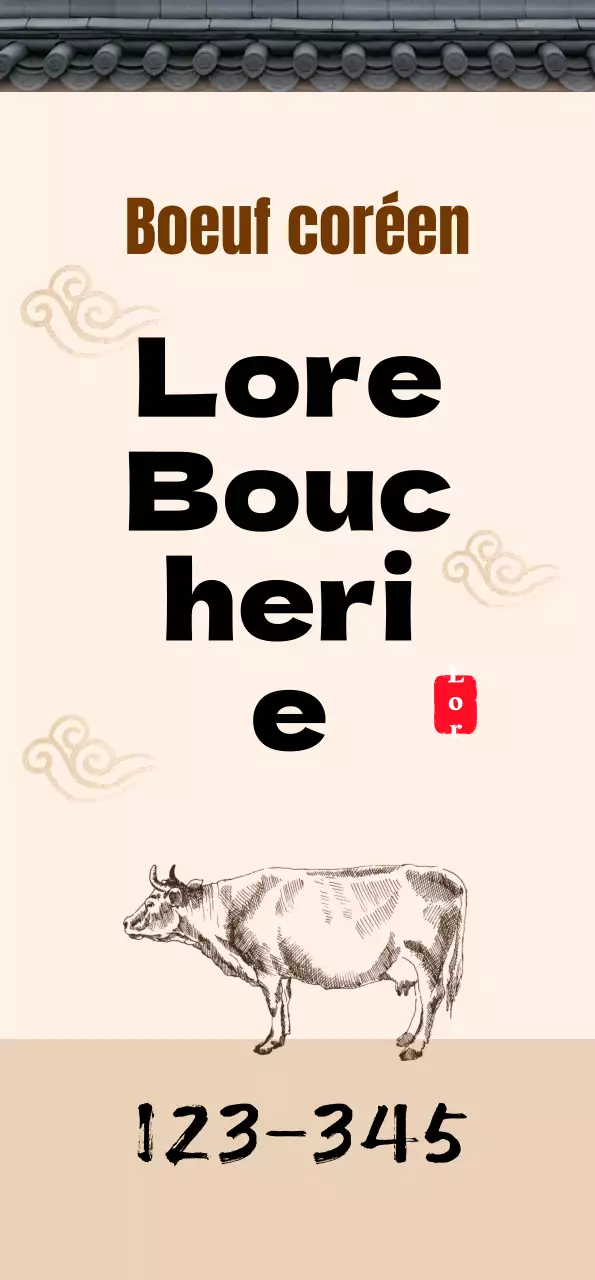 Boucherie traditionnelle dans une maison en tuiles beiges