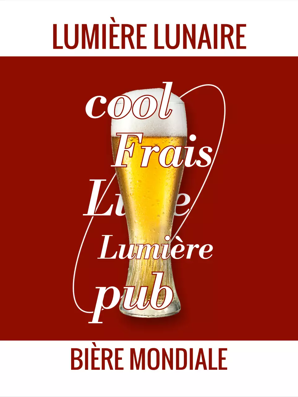 Photos et logo d'un pub émotionnel avec vin et bière blanche