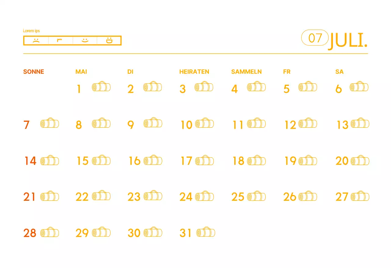Orangefarbene Kalender zum Verschenken bei der Werbung für Ihr Yogastudio