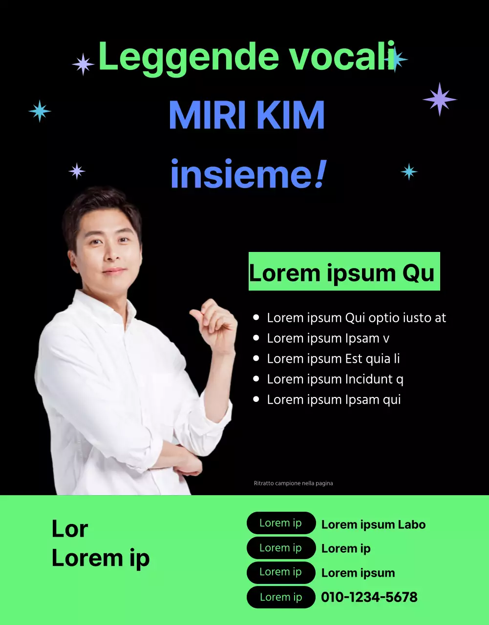 Splendida lezione vocale con accenti chartreuse