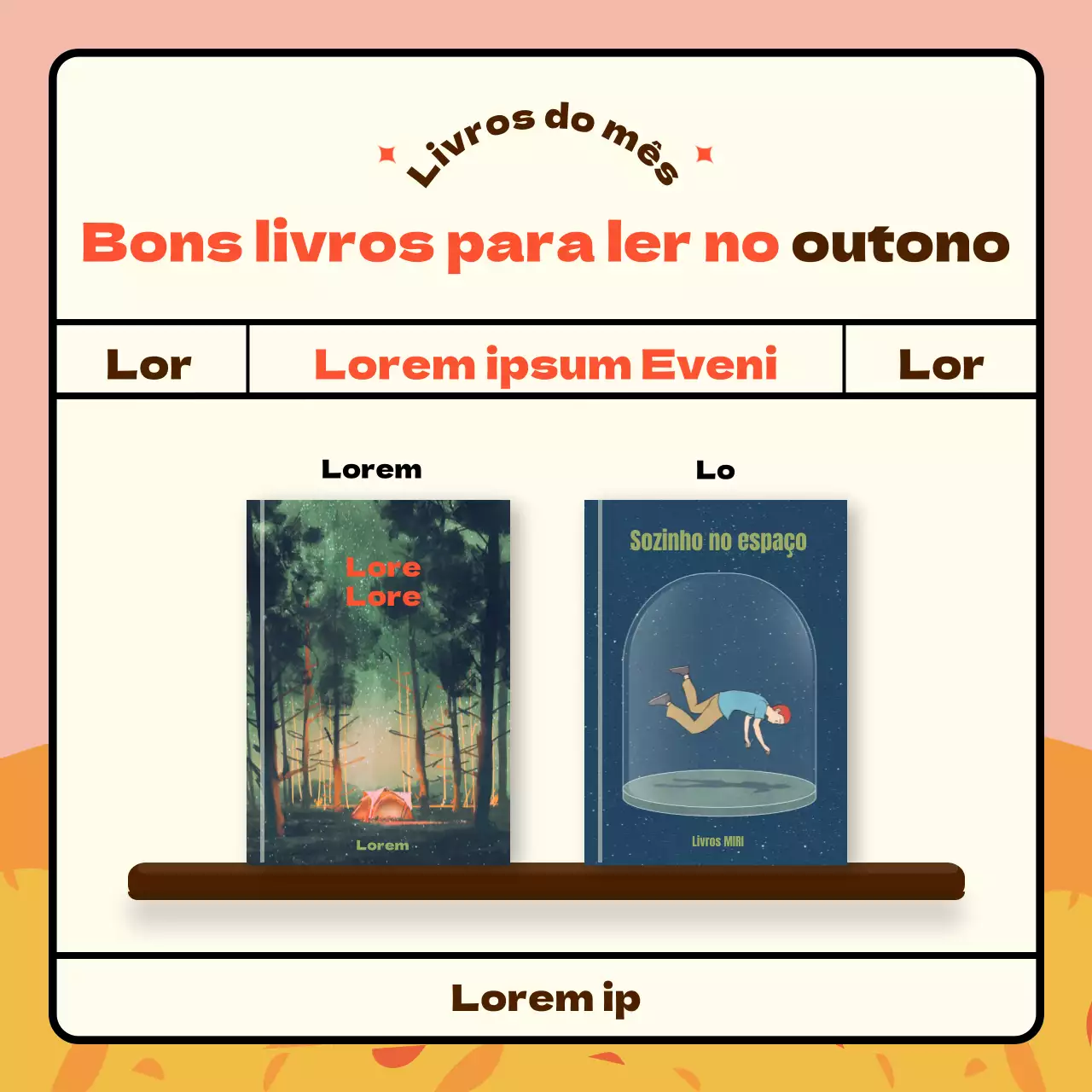 Livro do mês temático da biblioteca laranja