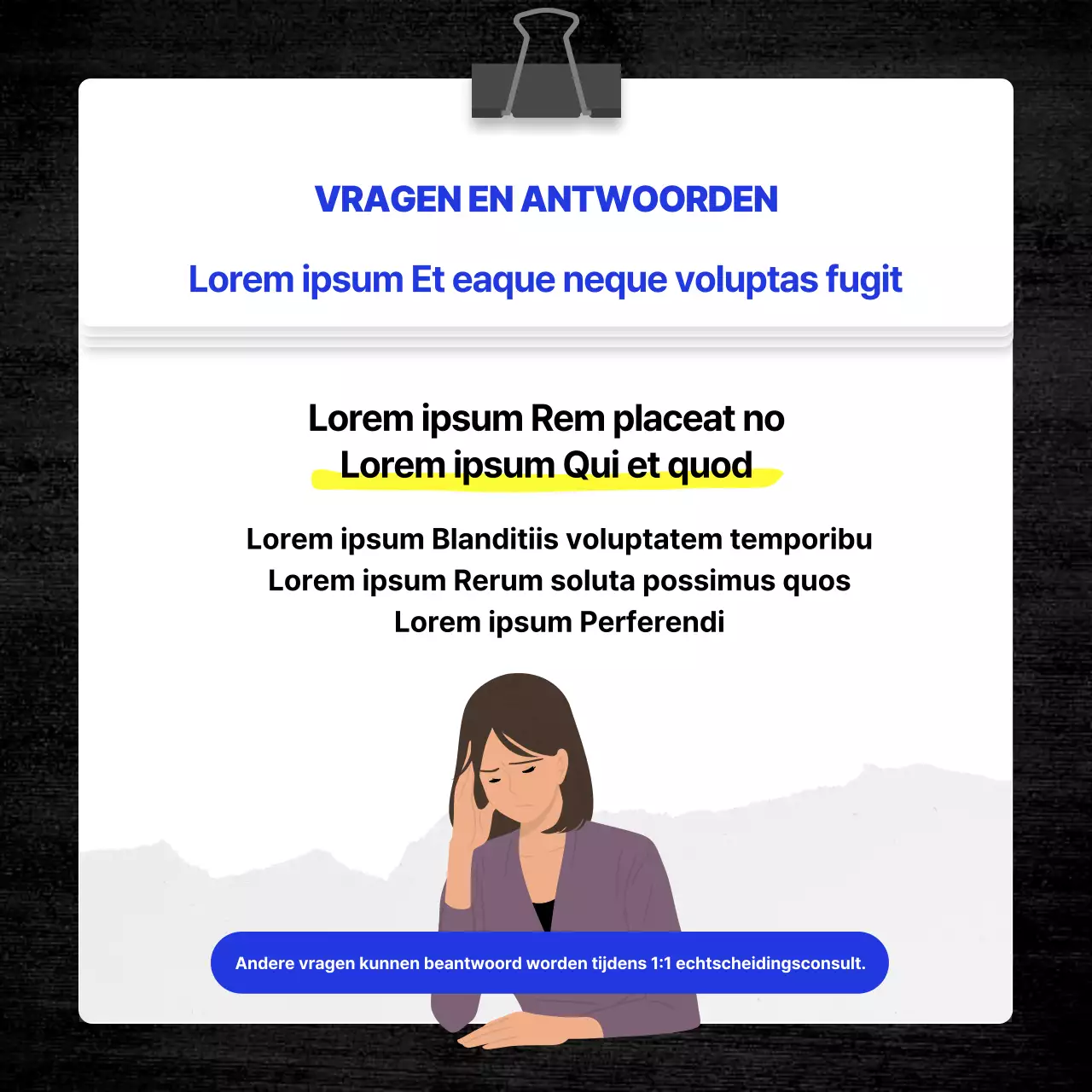 Gids voor het raadplegen van een advocaat met een eenvoudig blauwboekthema