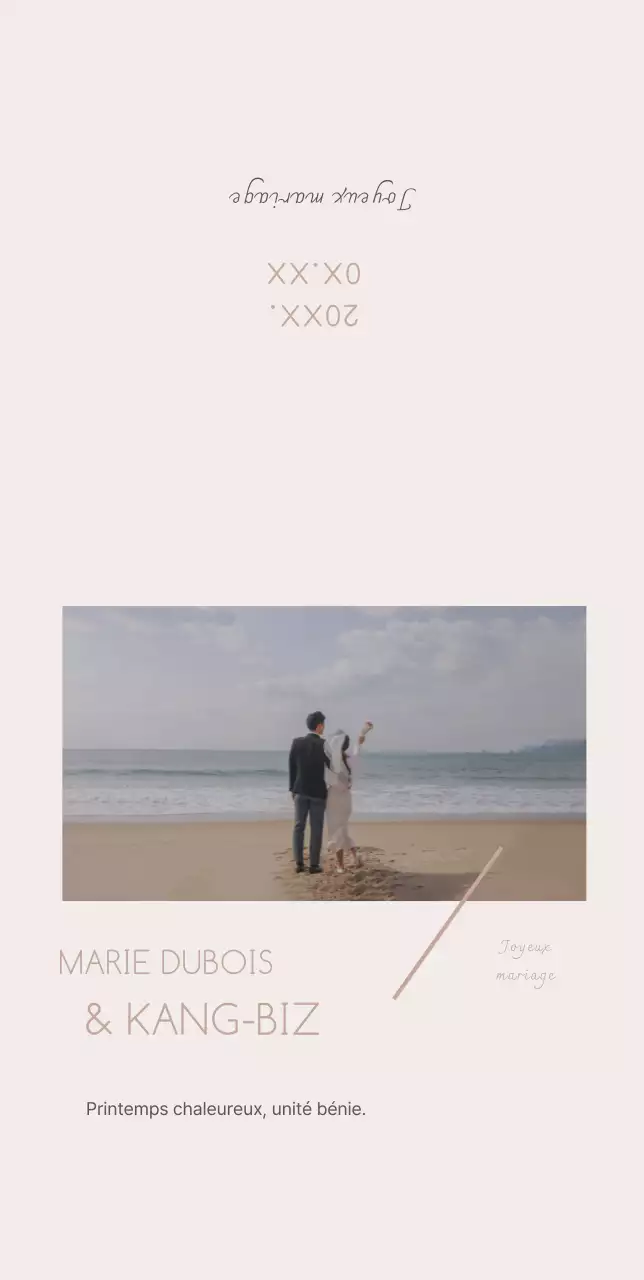 Invitation au mariage sur fond beige