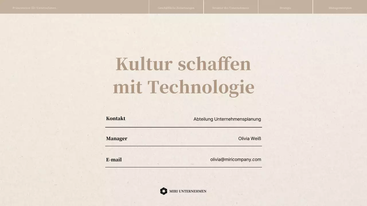 Geschäftsstrategiebericht mit beiger Papierstruktur