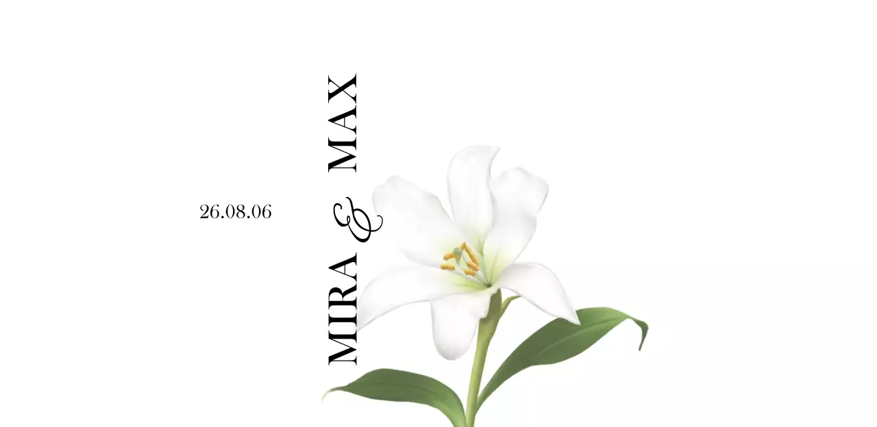 Einfaches und luxuriöses Hochzeitswasser in Weiß und Schwarz