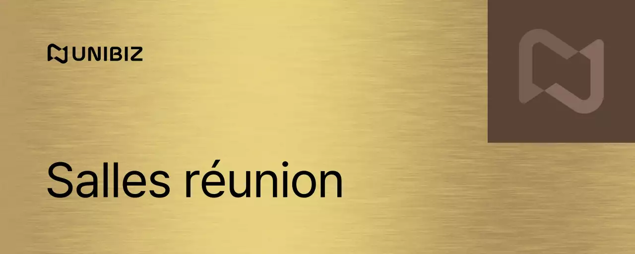 Un signe simple avec des noms de départements d'entreprise en marron et noir et des formes carrées.