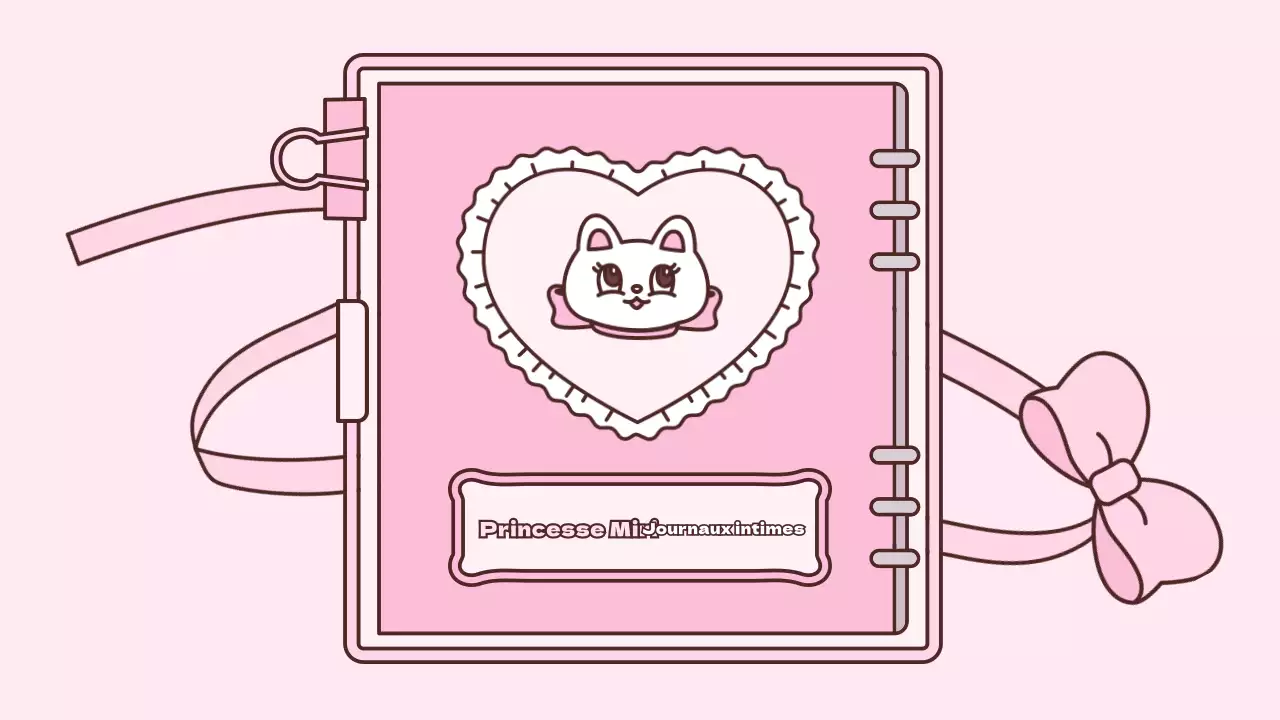 Kit de présentation du concept d'agenda mignon en rose