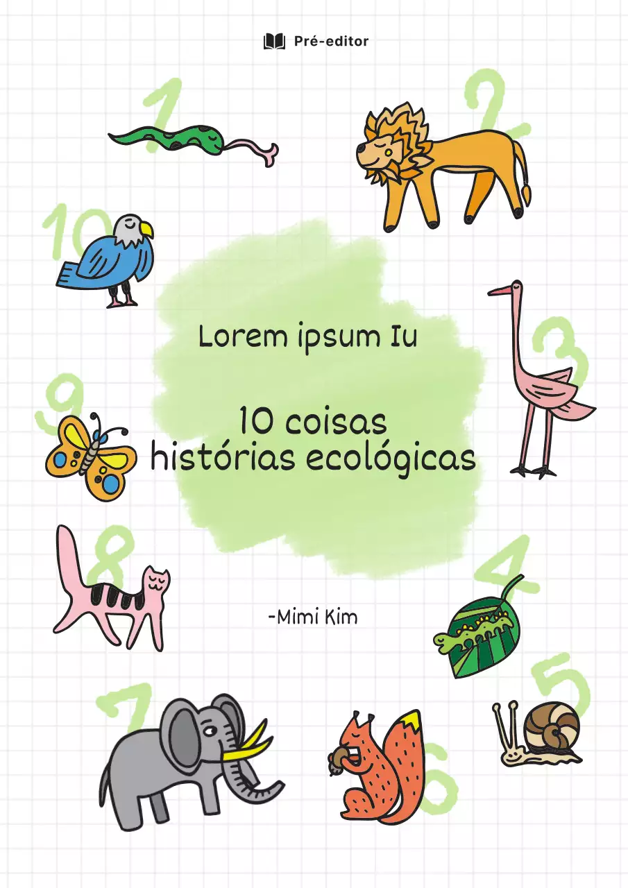 Uma história ecológica com um conceito de bloco de notas verde-limão
