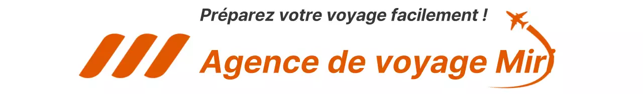 Un design promotionnel de voyage orange avec le logo et le nom de votre agence de voyage.