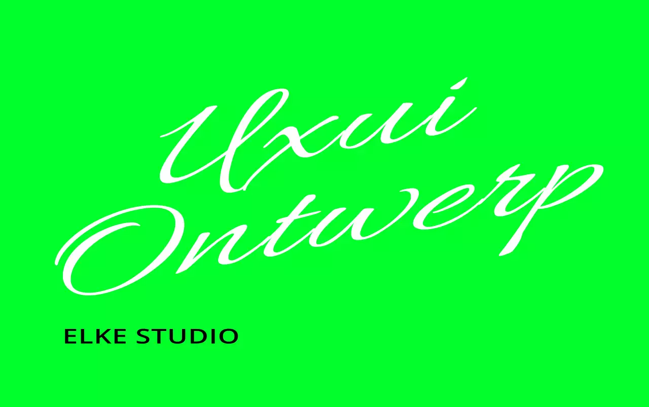 Ontwerp met een tekstueel logo voor een ontwerpstudio in fluorescerend limoengroen en zwart