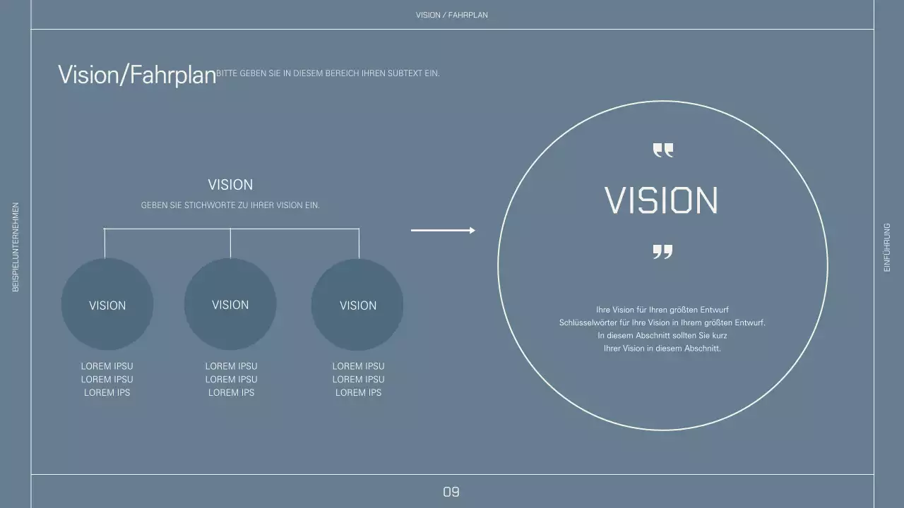 Einfaches Layout in Beige und Marineblau für ein Unternehmensprofil