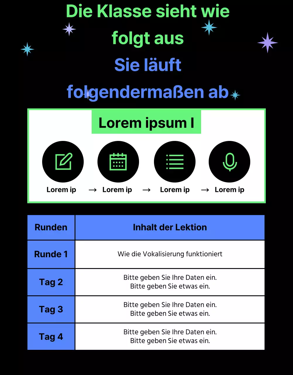 Wunderschöne Gesangsstunde mit Chartreuse-Akzenten