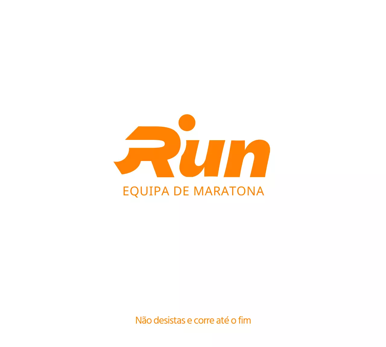 Um conceito de maratona limpo e cor de laranja