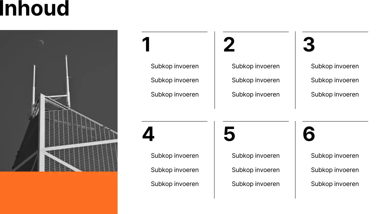  Minimalistisch zakelijk rapport in oranje en zwart