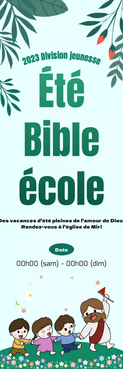 L'école biblique dans un jardin de fleurs verdoyant