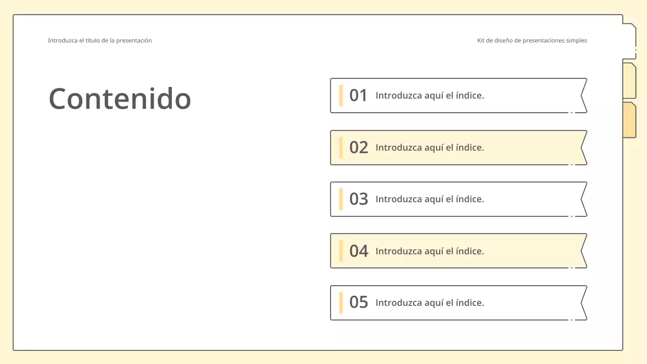 Kit de presentación limpio y sencillo en amarillo