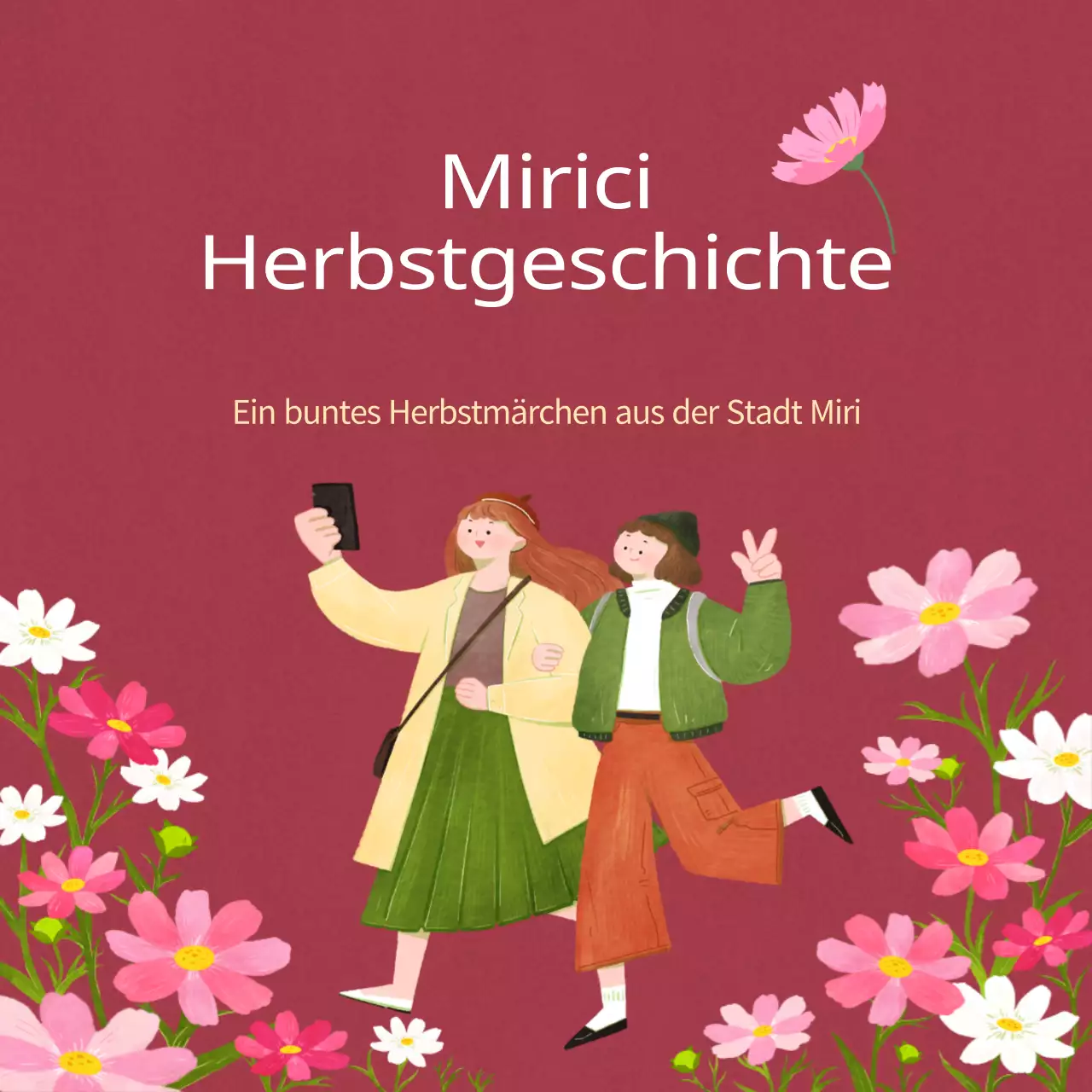 Werbung für ein modernes Herbstfest in Rot und Orange