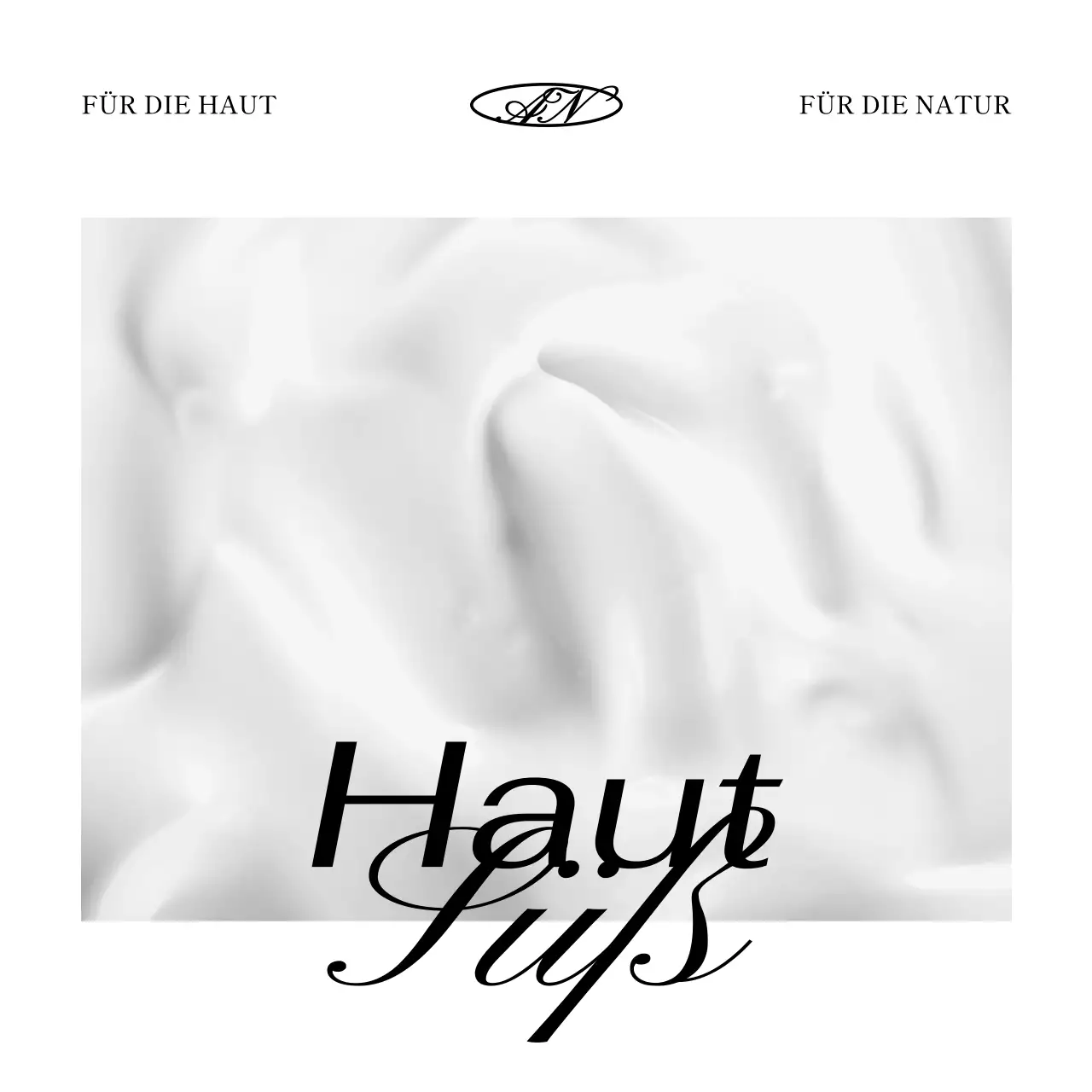 Luxus-Konzept Dankeskarte für eine Kosmetikmarke mit weißen und schwarzen Kosmetika und ein Foto des Ozeans.