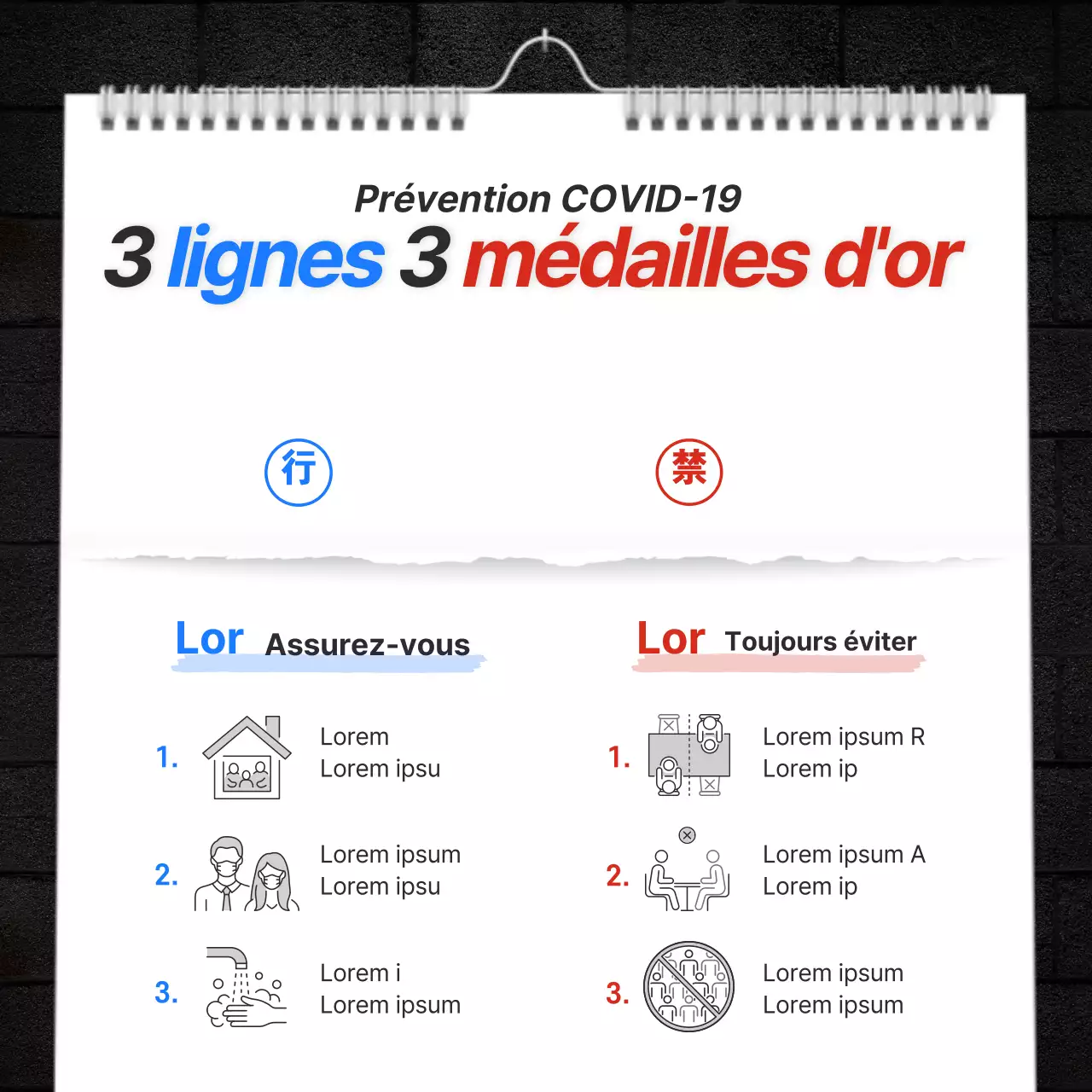 Un concept de calendrier monochrome et coloré mettant l'accent sur le texteCOVID-19 annonce de campagne