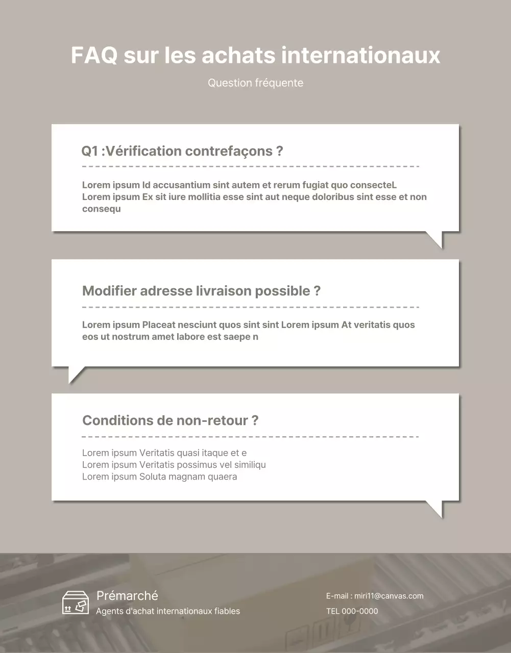 Modèle d'agent d'achat international beige et calme