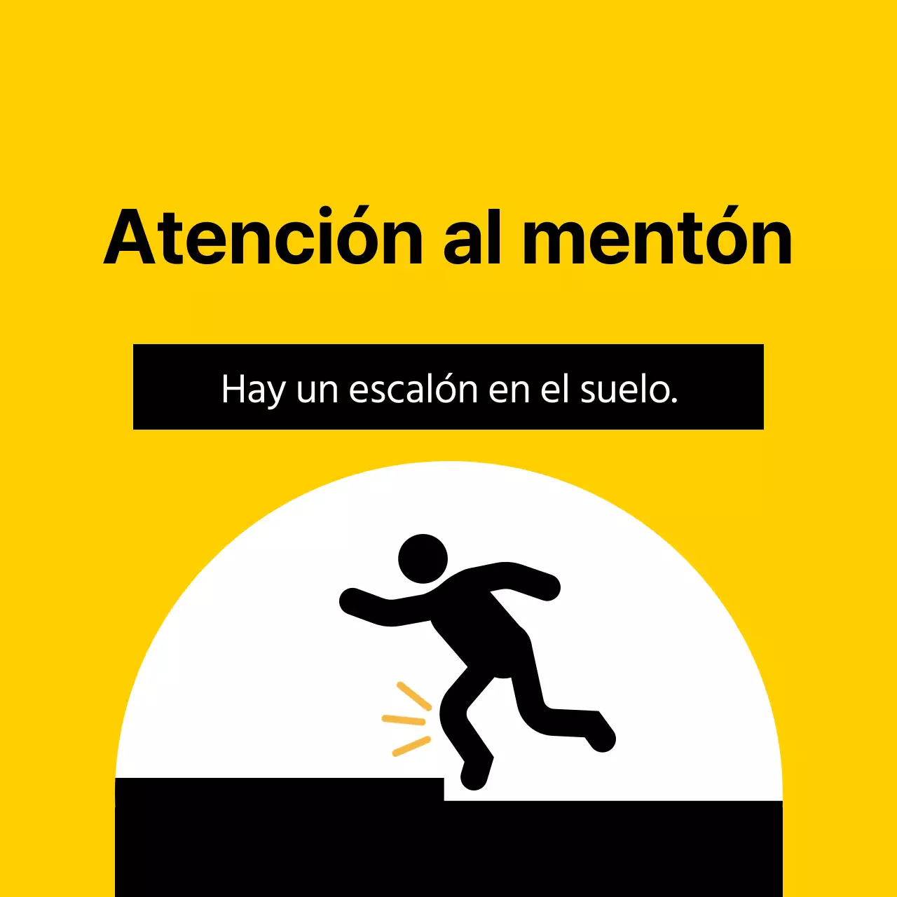 Una advertencia destacada con un pictograma humano rojo y negro