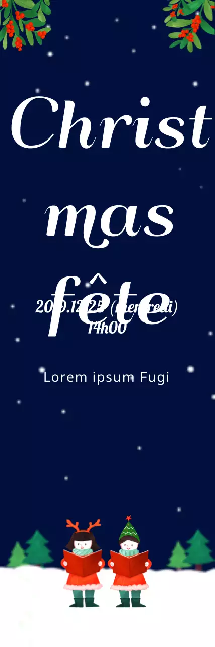 Bannière de Noël bleu marine avec ciel étoilé