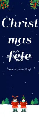 Bannière de Noël bleu marine avec ciel étoilé