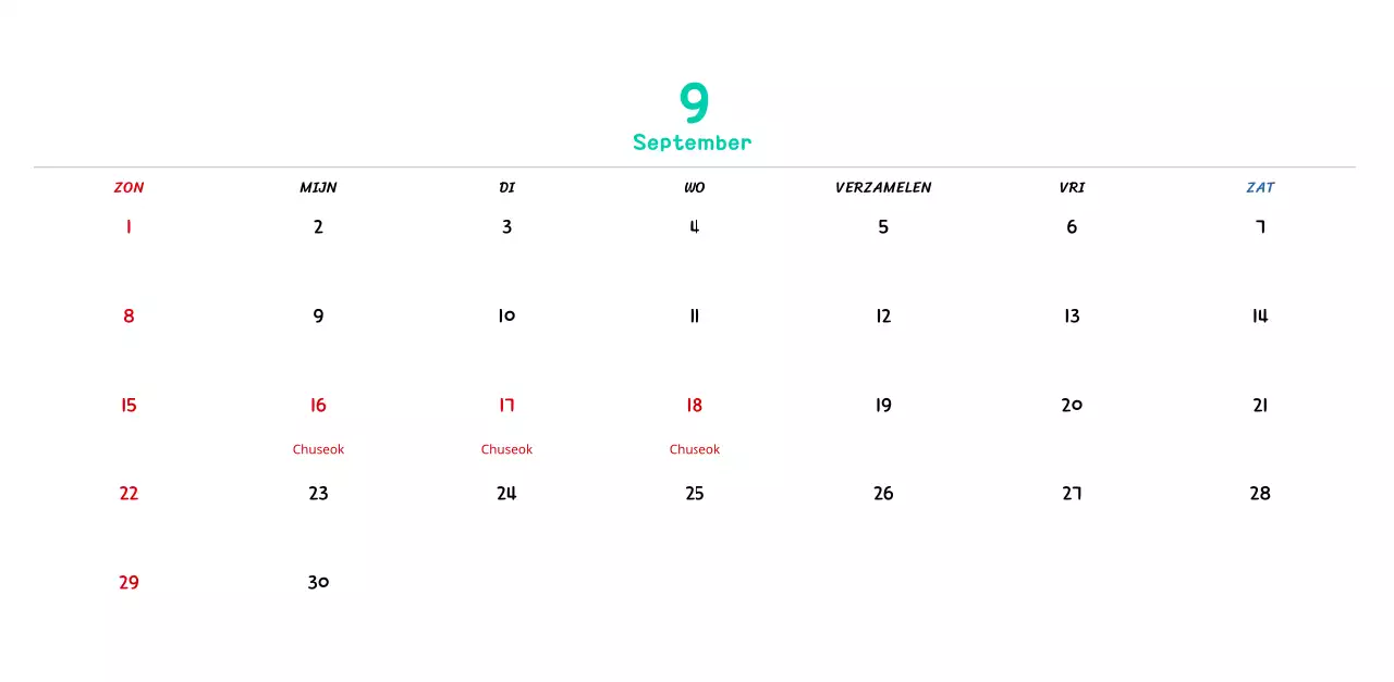 Nieuwjaarskalender met schattige lijnillustraties