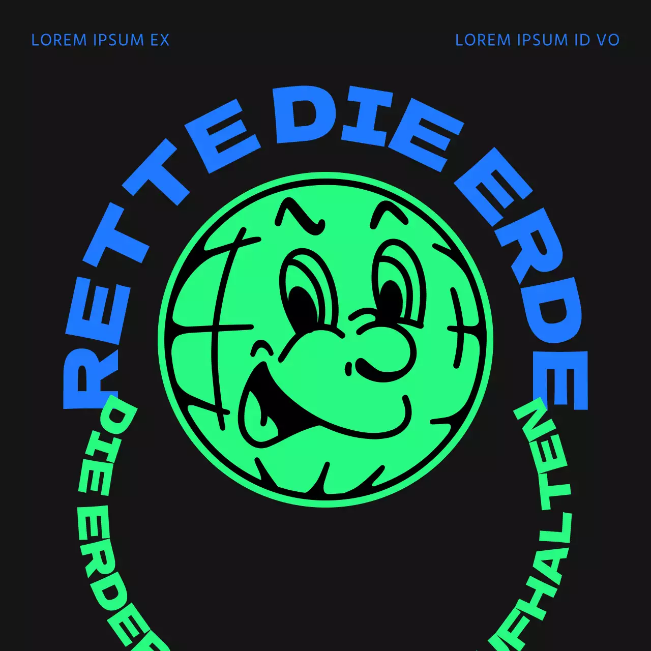 Ein lässiges, blau-grünes Auspeitschungsfeld