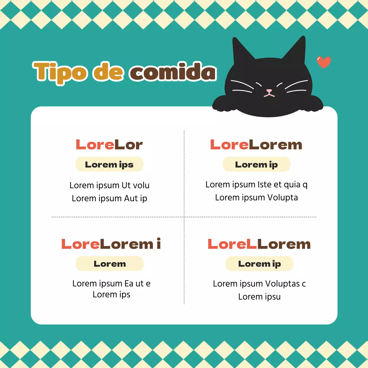 Acerca de esta cálida y adorable comida para perros y gatos de color turquesa y marrón