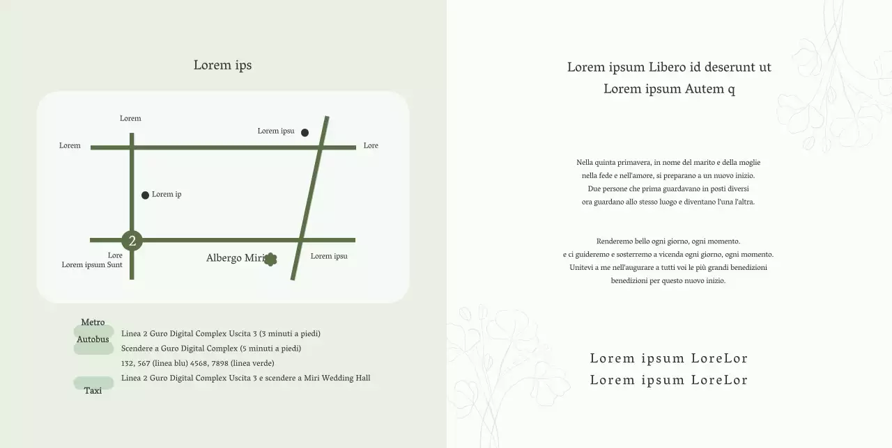 Invito di nozze calmo e di classe con sfondo verde chiaro