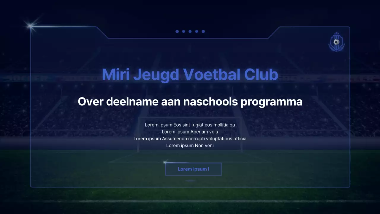 Sodomie's cyber-conceptuele naschoolse programma voetbalclub wervingsgids