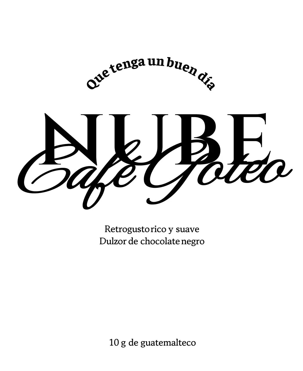 Granos de café sencillos con texto en negro