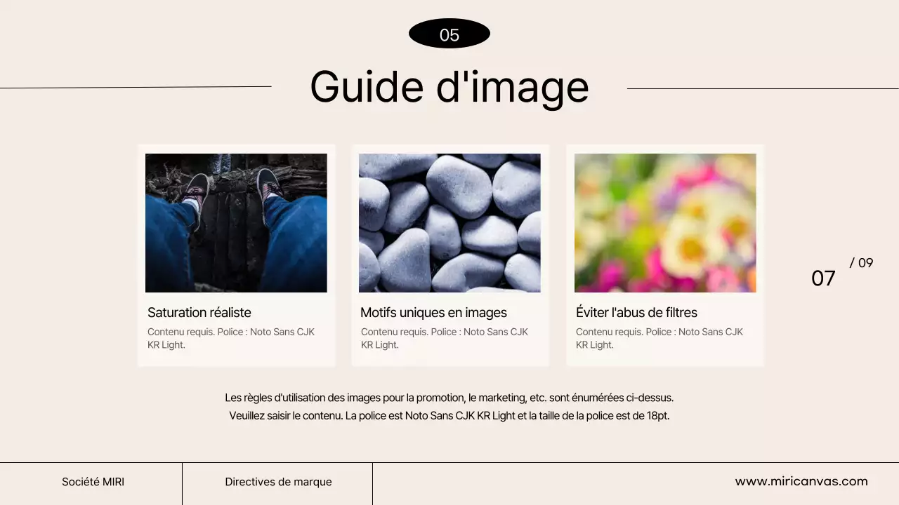 Une ligne directrice de marque simple avec des couleurs ivoire et orange