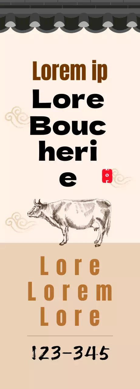 Boucherie traditionnelle dans une maison en tuiles beiges