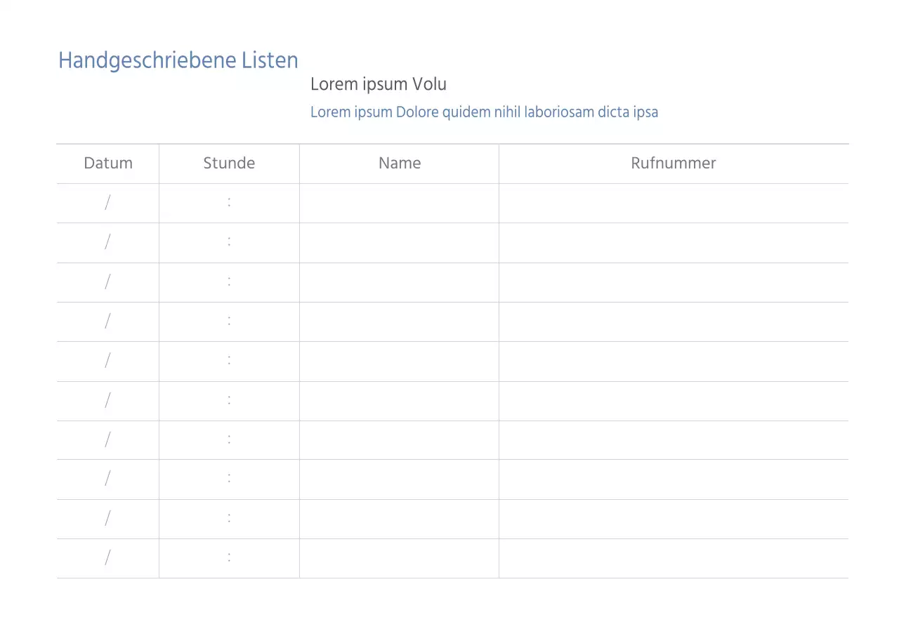 Corona handschriftlicher Dienstplan