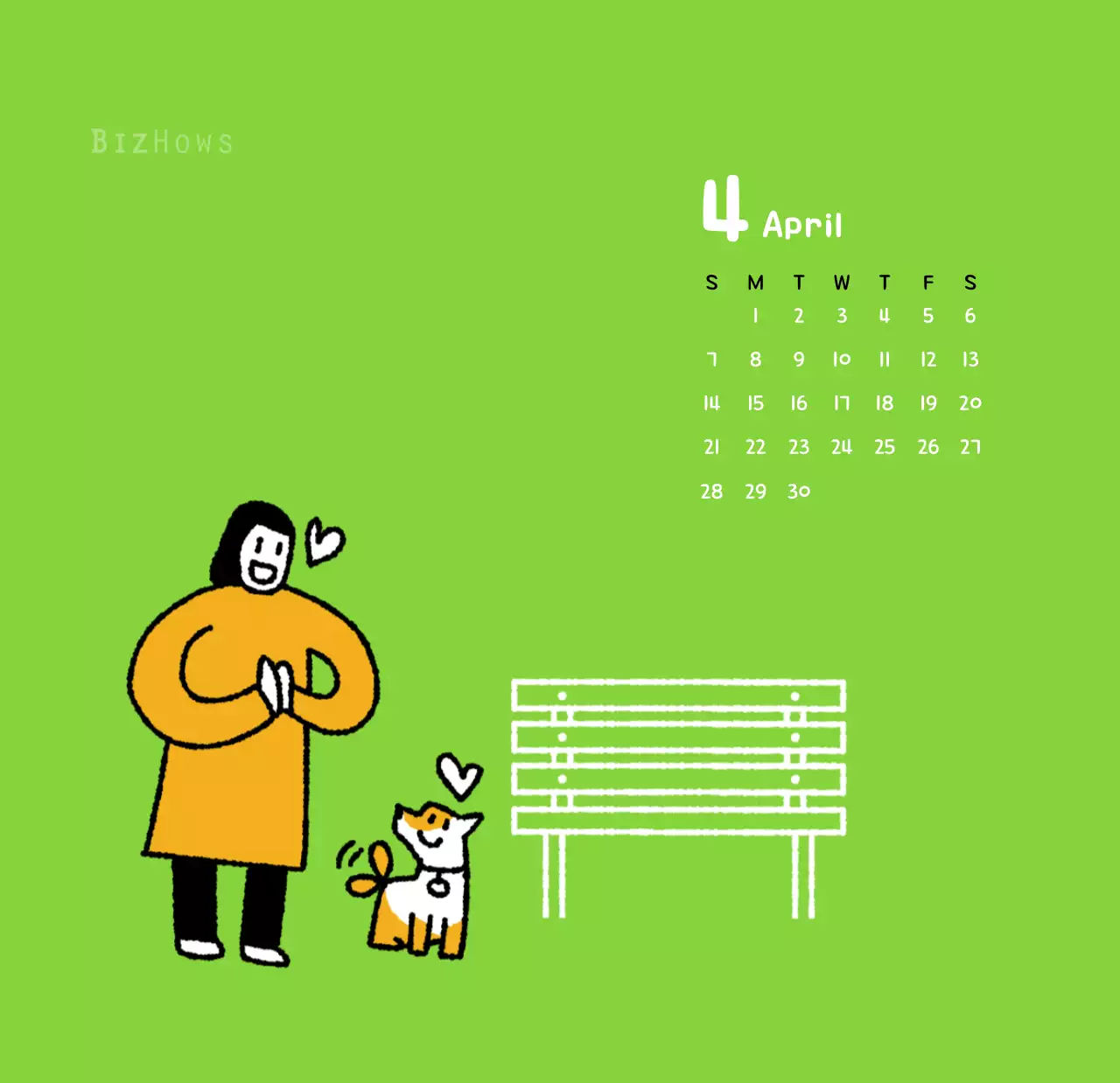 Neujahrskalender mit niedlichen Illustrationen