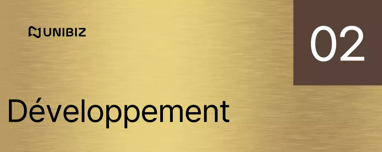 Un signe simple avec des noms de départements d'entreprise en marron et noir et des formes carrées.